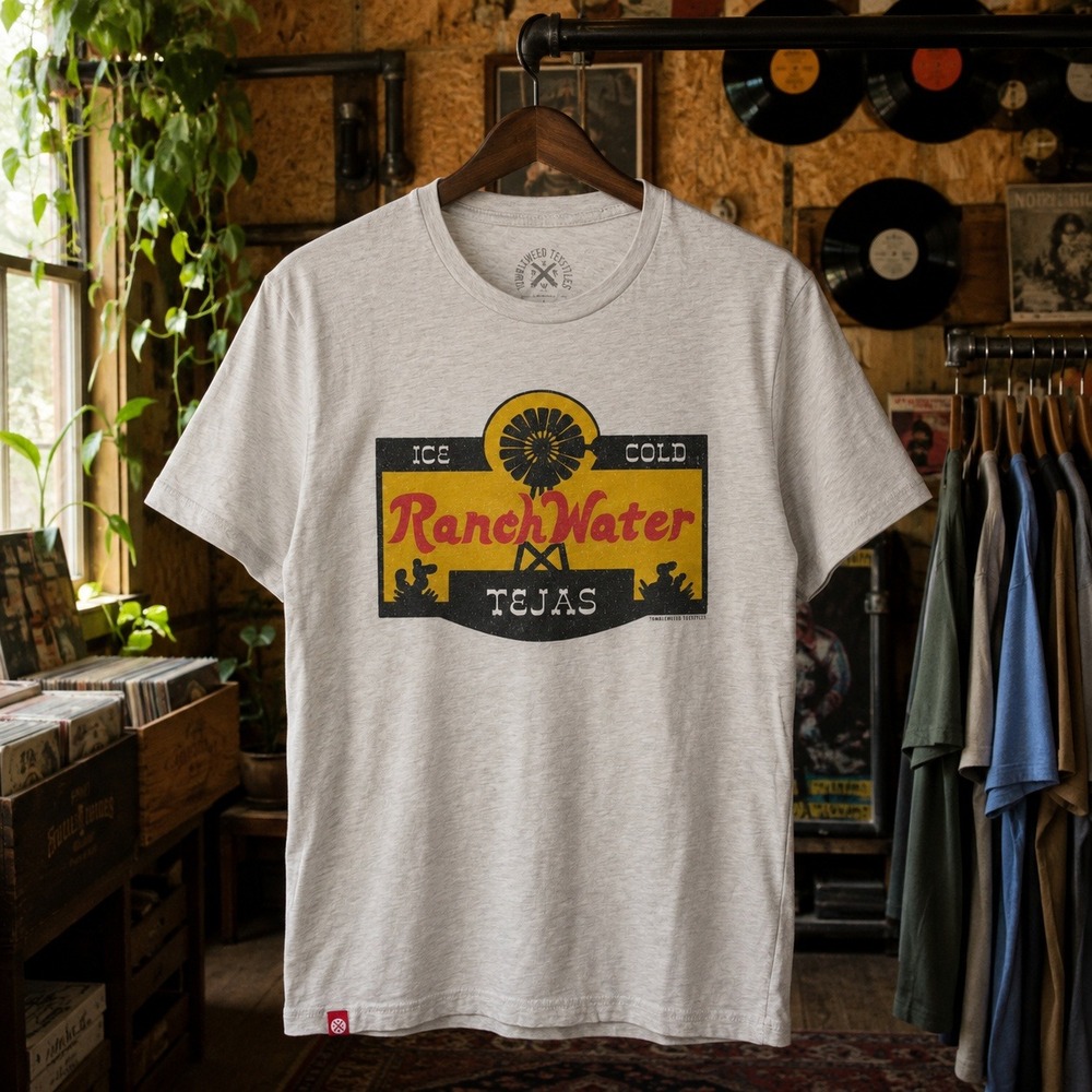 Tumbleweed Texstyles Ice Cold Ranch‎ Water Tejas Tee Gray Mens Large